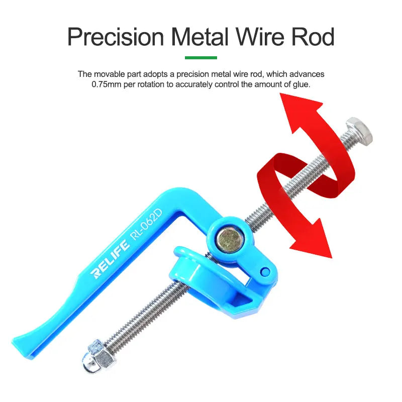 RELIFE 5CC~10CC Manual Rosin Flux Barrel Extruder | Labor-Saving Glue Gun for Syringe close-up view