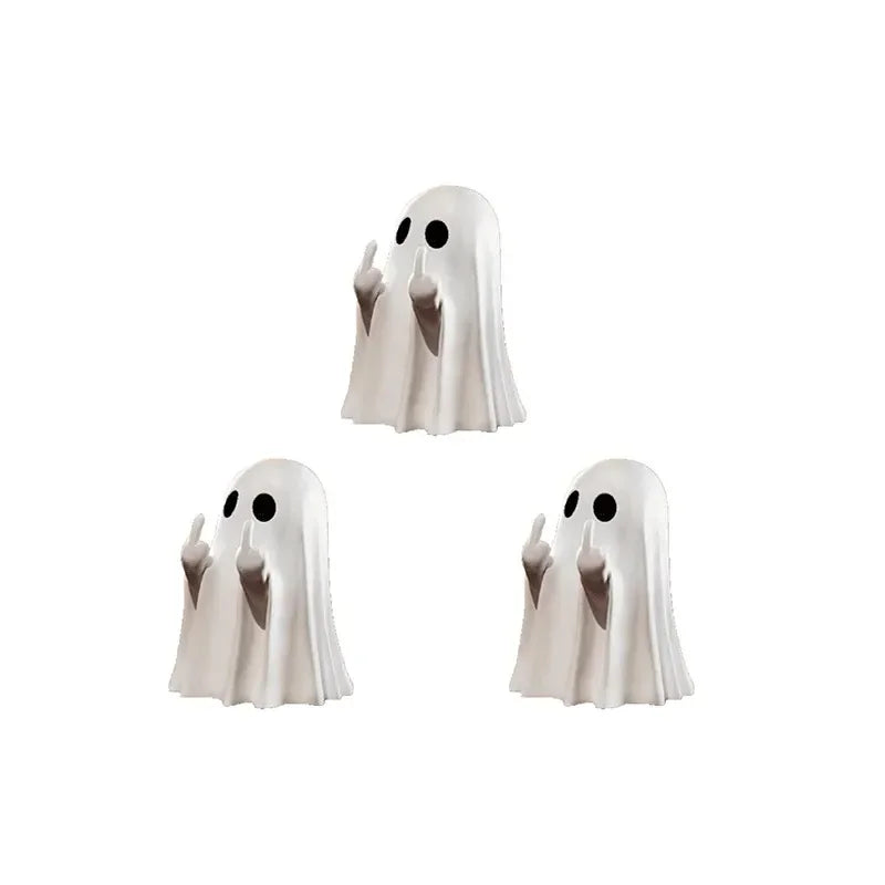 Resin Ghost Middle Finger Statue Cute Naughty Party Scene Desk Decor Gift Small Scu additional angle