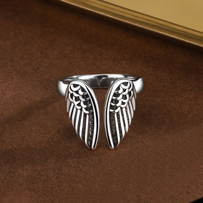 Sam Panda 925 Sterling Silver Rings For Women Men Fine Jewelry Finger Adjustable Open close-up view