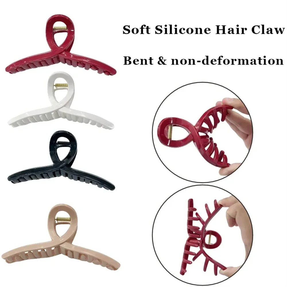 2025 New Silicone Material Hair Claw Clip Crab Barrette Girls Ponytail Hair Claws Bat alternate view