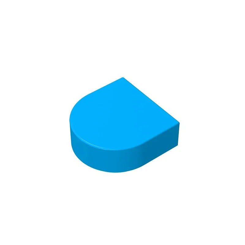 Gobricks Tile Round 1 x 1 Half Circle Extended | Compatible Brick Building Block detail view