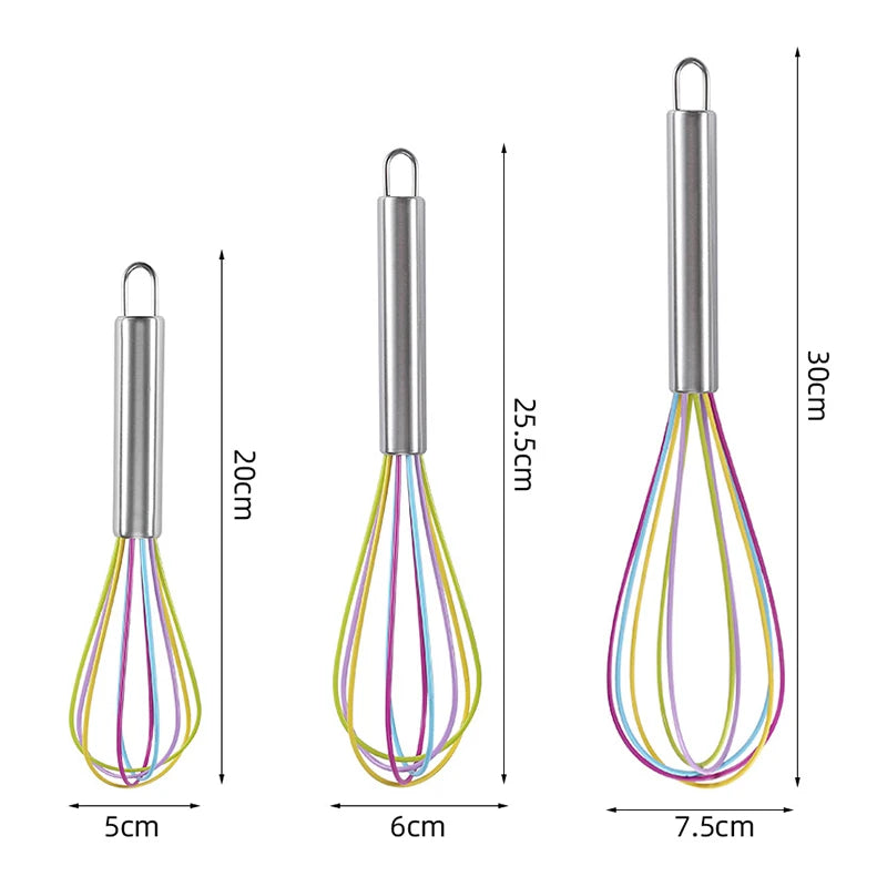 Stainless Steel Balloon Wire Silicone Whisk | Manual Egg Beater Mixer additional angle