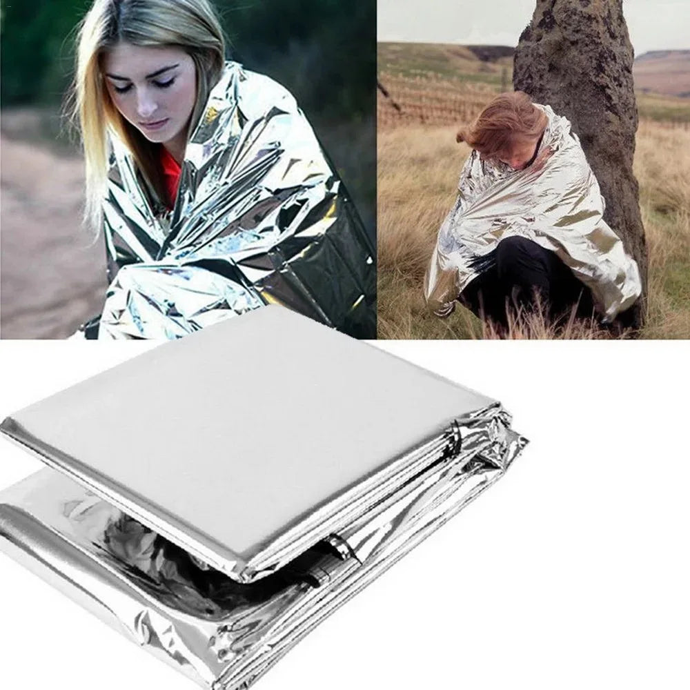 Emergency Thermal Survival Blanket | Windproof and Waterproof Foil Blanket for Outdoor S detail view