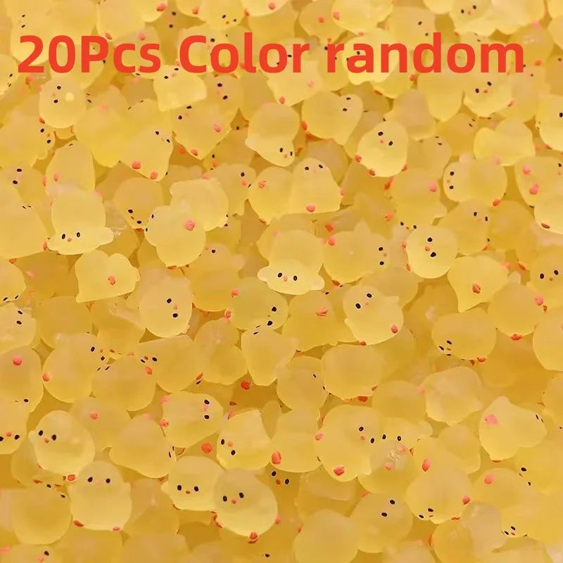 10-30PCS Mini Fluorescence Chicken Moss Toy Microlandscape Miniature Chick Figurines Fai detail view