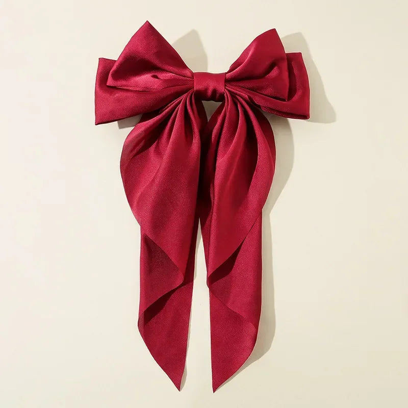 Satin Bow Hair Clips for Women Girls