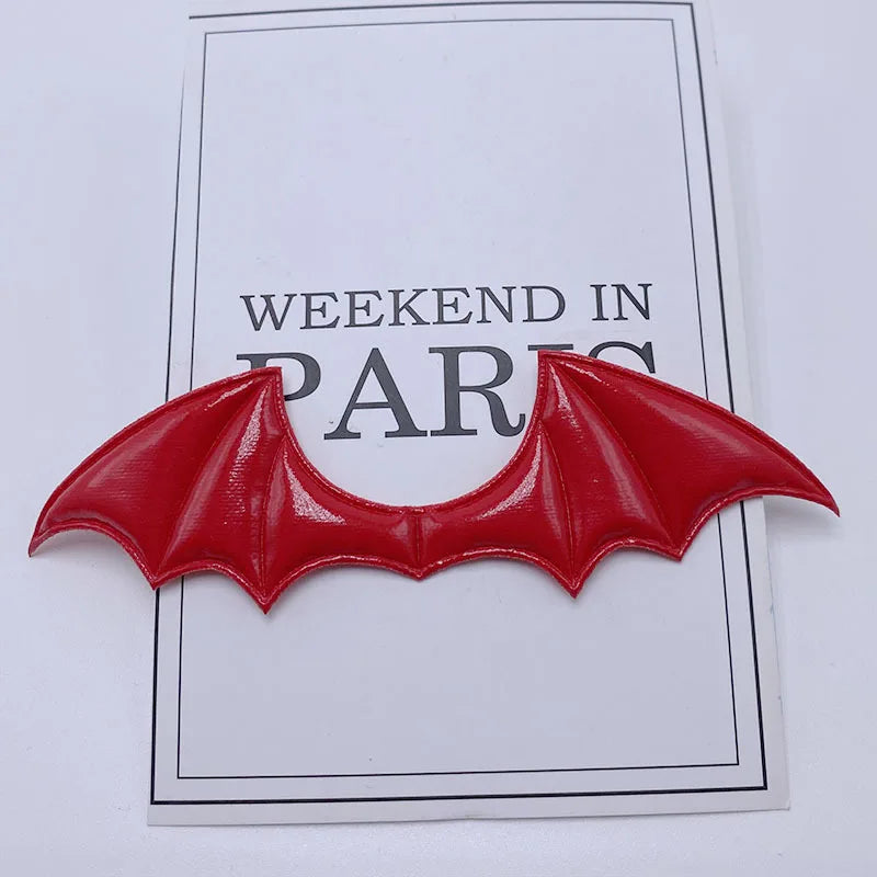 Devil Bat Wings Leather Wings Handmade DIY Jewelry Accessories Halloween Clothing Vampir detail view