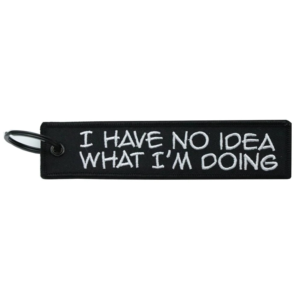Motorcycle Keychain Double Sided Embroidery | Fashion Key Ring Gift close-up view