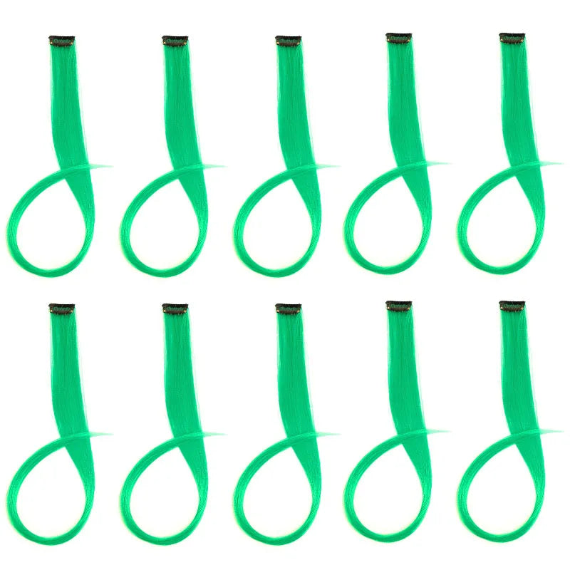 10pcs 22Inch Synthetic Long Straight Hair Extensions Clip in Colored Party Highlights Ha detail view