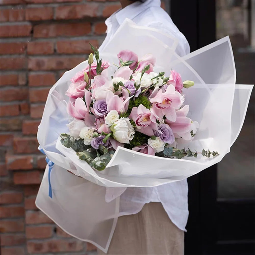 Fog Flower Wrapping Paper 5 Sheets | Korean Style Half Transparent Gift Wrap for Bouq alternate view