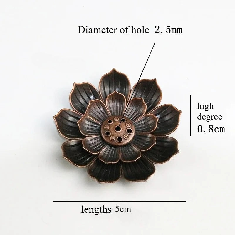 Bronze Lotus Incense Burner | Alloy Stick Holder Plate for Meditation lifestyle view