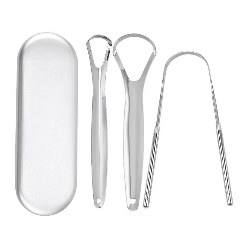 Stainless Steel Tongue Scraper Cleaner for Adults & Kids detail view