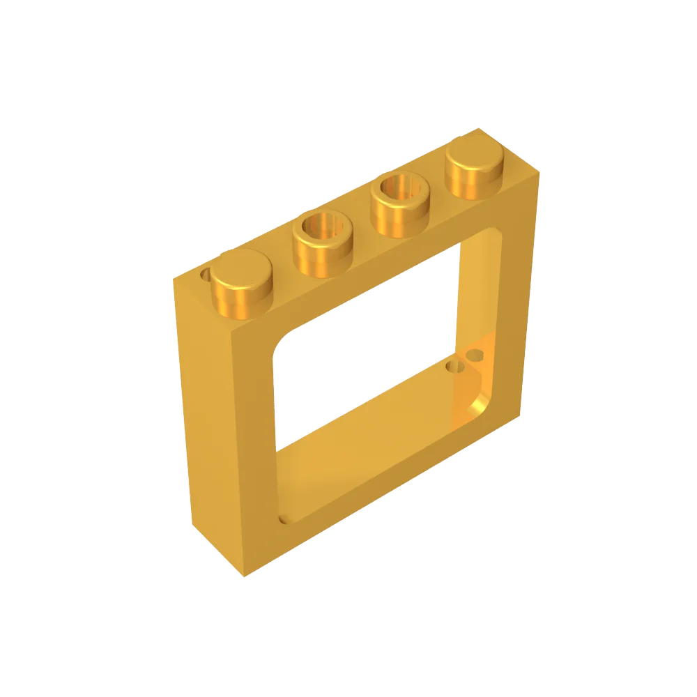 Gobricks Window 1 x 4 x 3 Train with Shutter Holes and Solid Studs on Ends | Compatible detail view