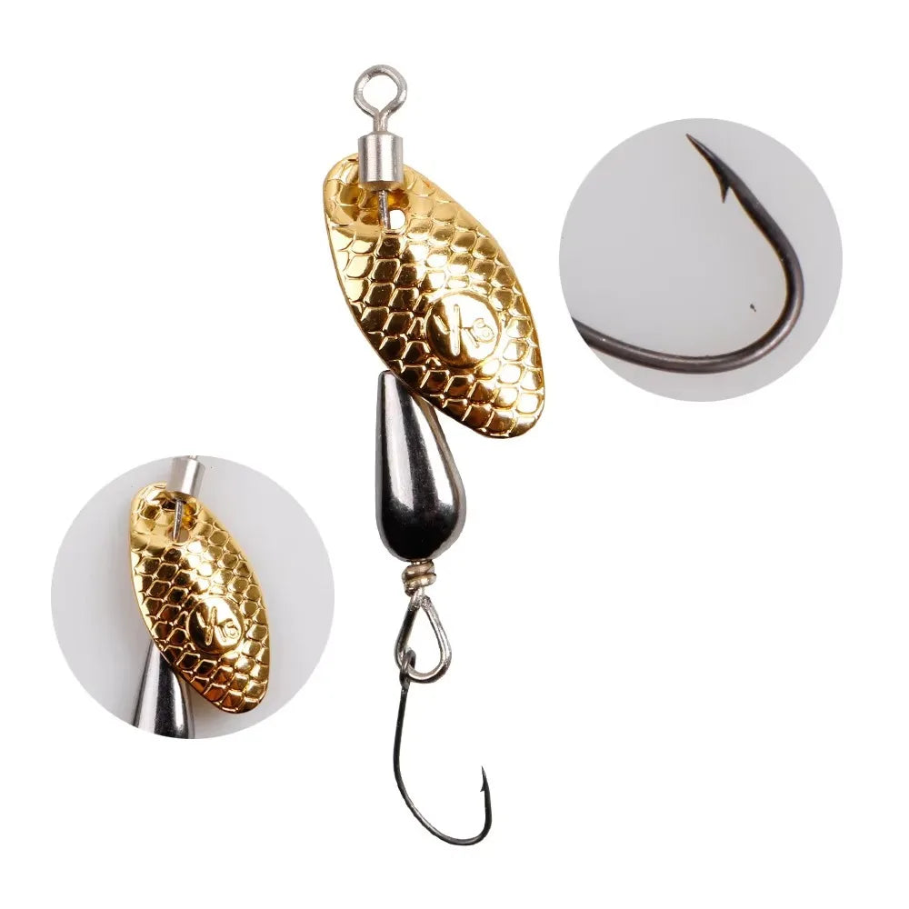 1Pcs Spinner Spoon Metal Bait Fishing Lure 5.5cm/2.8g Sequins Long Shot Spoon Baits for detail view