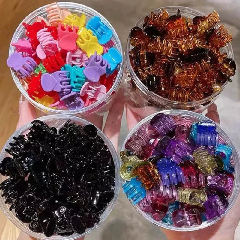 10/60pcs Mini Hair Claw Clips for Women Girls Korean Small Black Transparent Plastic Clips Hairpin Kids Hair Styling Accessories
