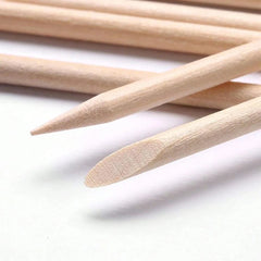 100PCS Cuticle Pusher Remover Nail Art Tools Beechwood Stick Sticks Rhinestones Picke alternate view