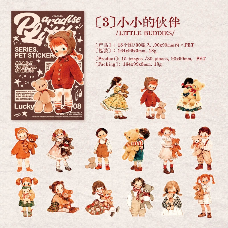 Journal GO 30pcs Cute Girl Stickers DIY Planner Scrapbooking Collage Junk Journal Dairy Notepad Phone Case Lovely Paradise Decal
