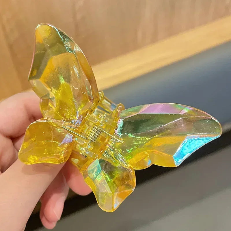 Acrylic Butterfly Hair Claw Crystal Simple Transparent Hair Clip Claw Clamp Korean Fashion Headwear Girls Women Hair Accessories