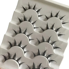 Anime-Inspired False Eyelashes, 5 Pairs Cartoon Eye Faux Lashes, Dramatic Look Demon Style, Volumizing & Lengthening