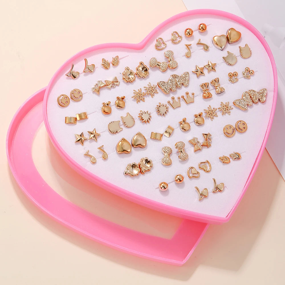 36 Pairs Cute Stud Earrings Assorted Snowflakes Cat Butterfly | Fashion Jewelry Gift lifestyle view
