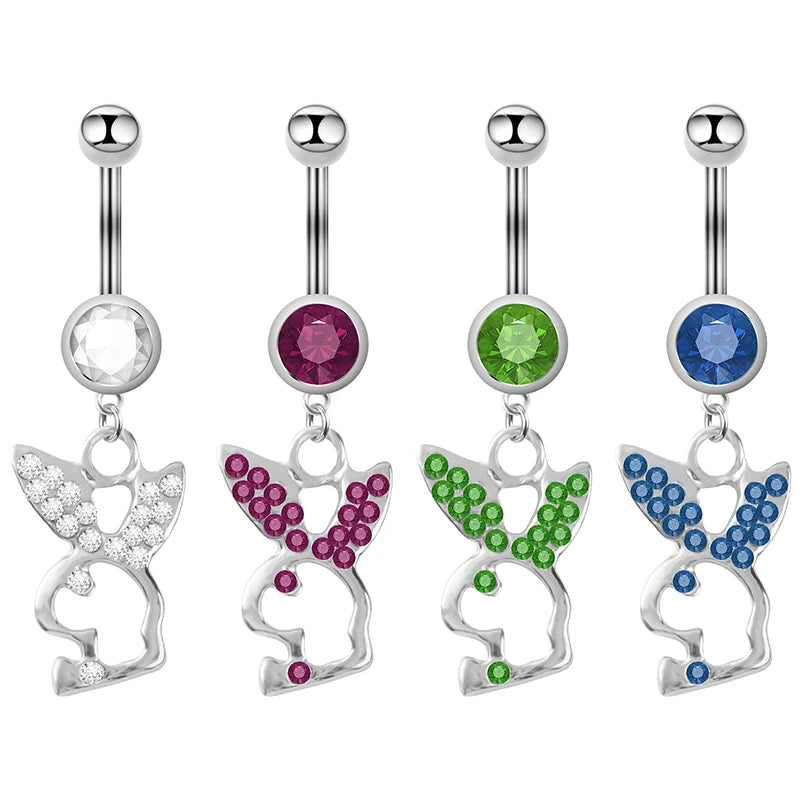 Stainless Steel Navel Nail Set with Zircon Human Body Piercing Jewelry alternate view