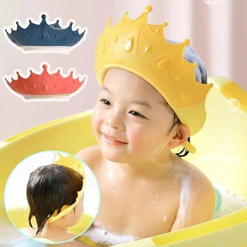 1Pc Crown Adjustable Baby Shower Cap Bath Wash Hair Shield Hat Protect Children Waterproof Prevent Water Into Ear for Kids