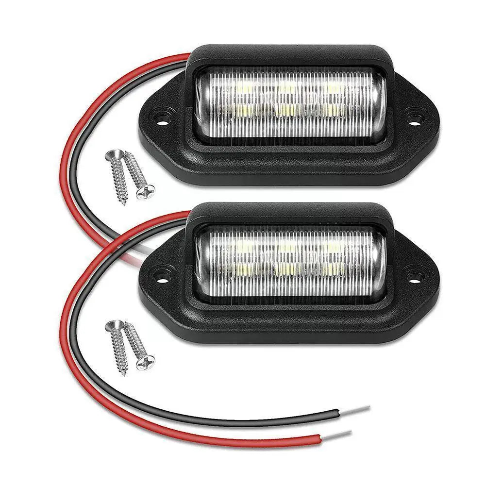 2PCS 6 LED License Plate Light For SUV Truck Trailer Van