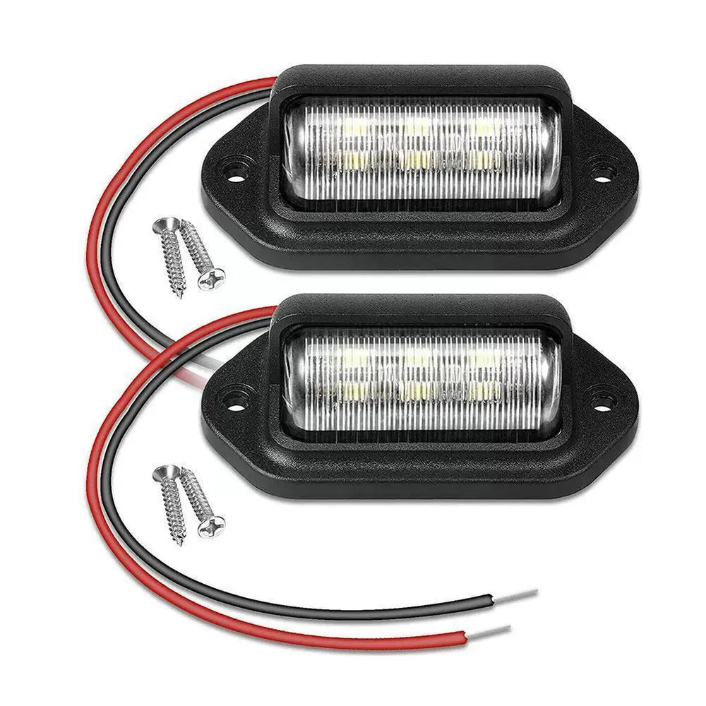 2PCS 6 LED License Plate Light For SUV Truck Trailer Van