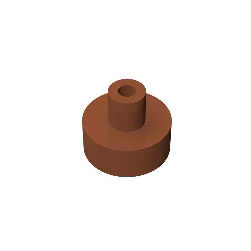 Gobricks Tile Round 1x1 with Bar and Pin Holder | Compatible Building Block detail view