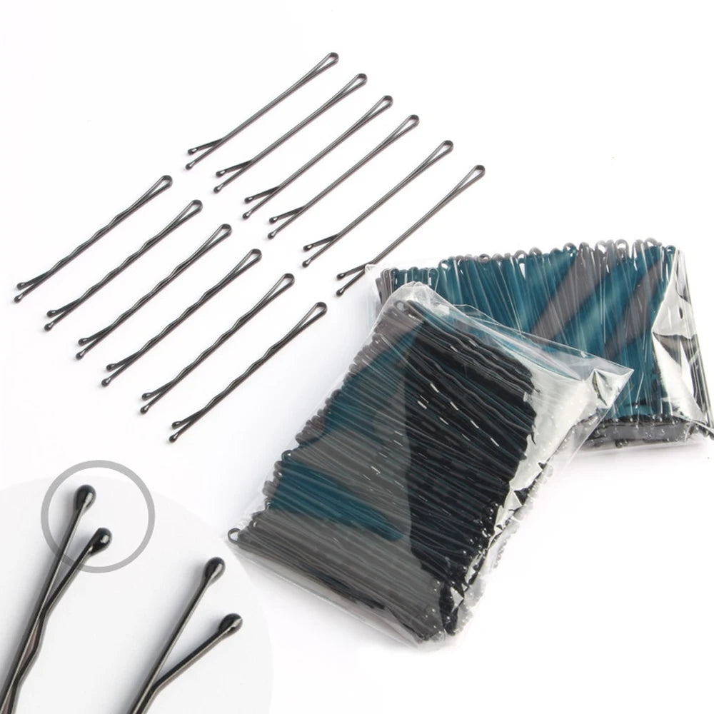 New 50 Pcs 4 Colors 5cm Hair Clip Lady Hairpins Curly Wavy Grips Hairstyle Hairpins additional angle