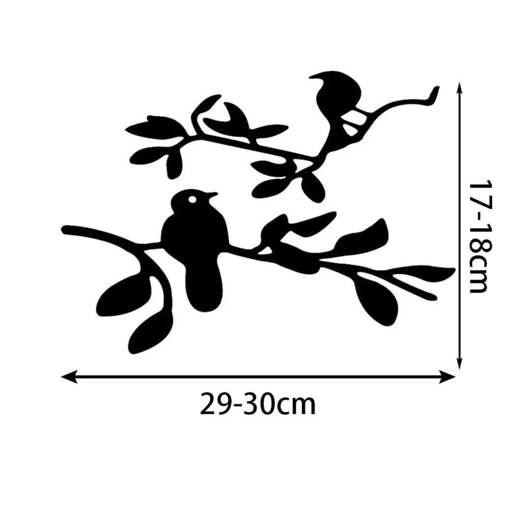 3D Mirror Birds Branch Wall Stickers | Removable Decorative Wall Art for Home close-up view