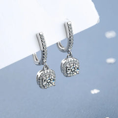 2CT Moissanite Huggie Hoop Earring for Women Lab Created Diamond 925 Sterling Silver Dai detail view