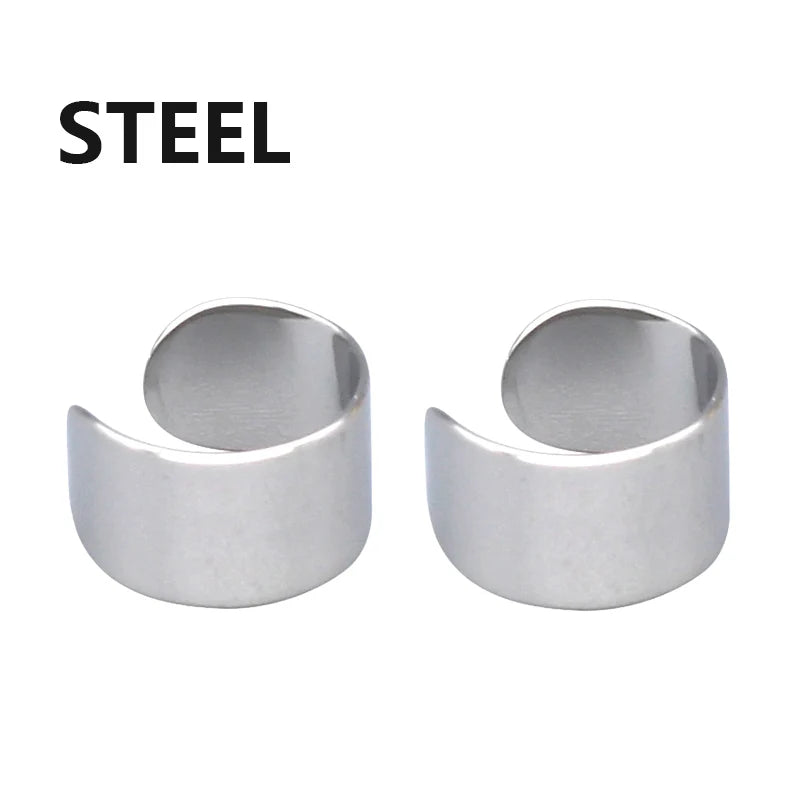 1/16 Pairs Magnetic Stud Earrings Men Stainless Steel Non-Piercing Cross Dangle Hoop lifestyle view