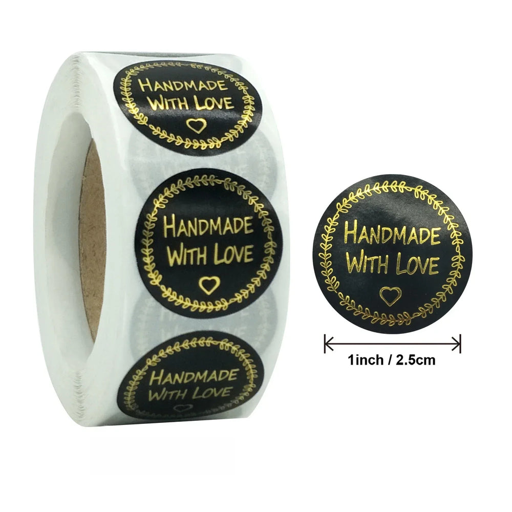 500pcs handmade with Love Stickers Baking label wedding sticker party label decorat additional angle