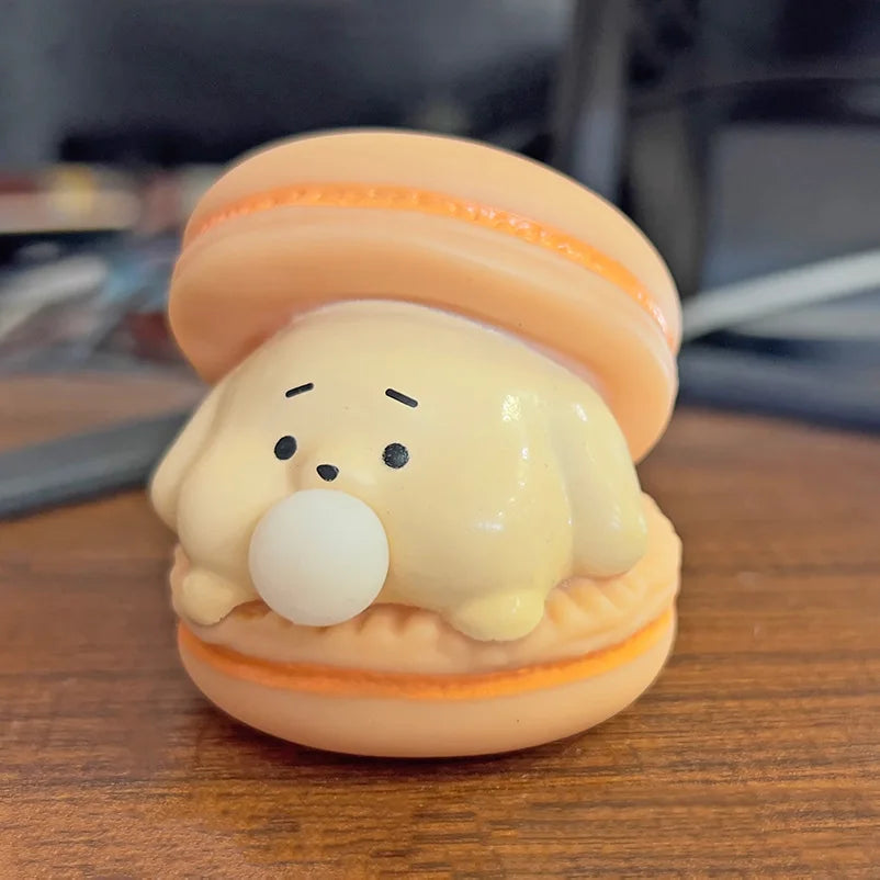 Creative Spit Bubble Burger Squishy Toy | Cute Cartoon Stress Relief and Desk Decor additional angle