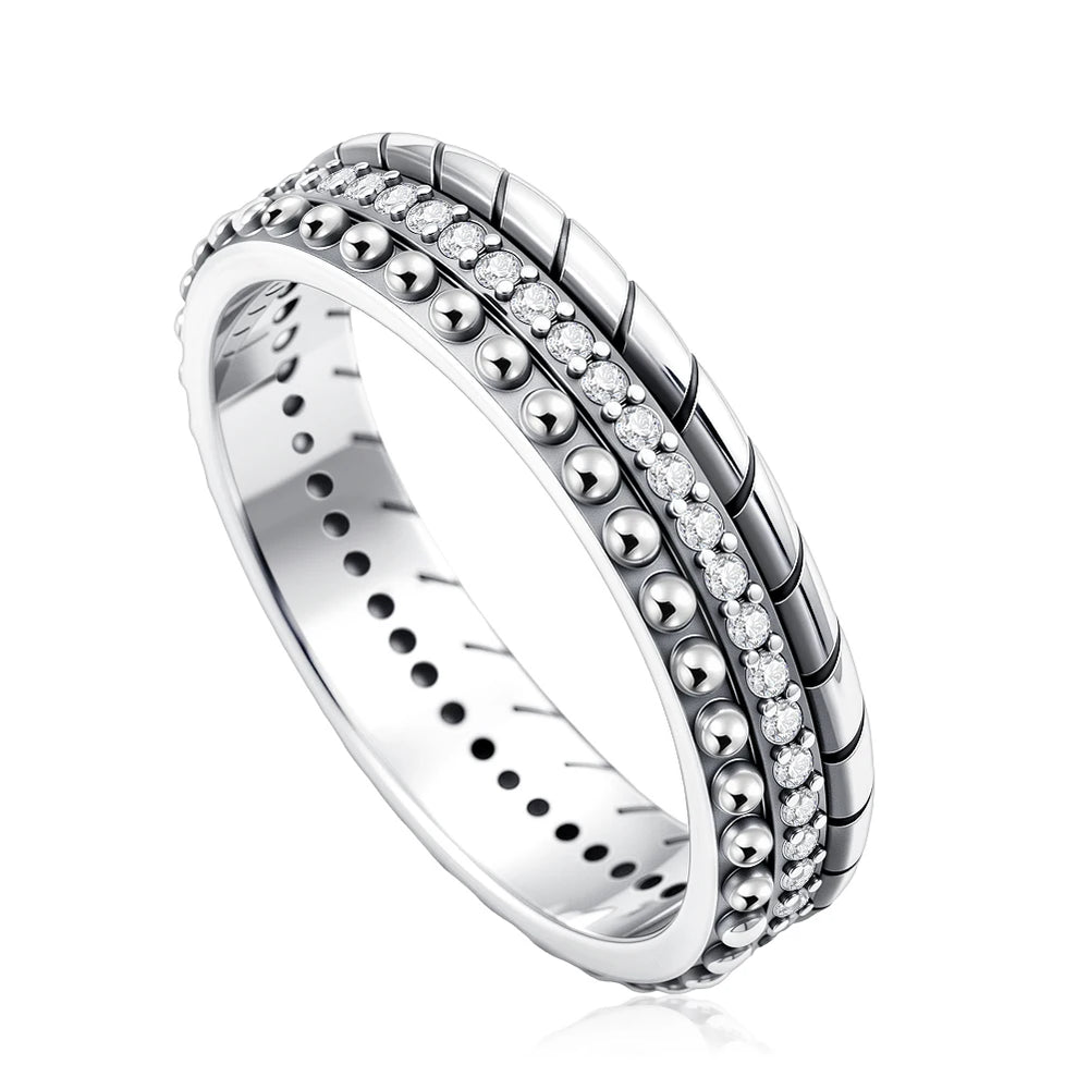 Hot selling new 925 sterling silver mini Snoopy Christmas pink diamond love orchid ring detail view