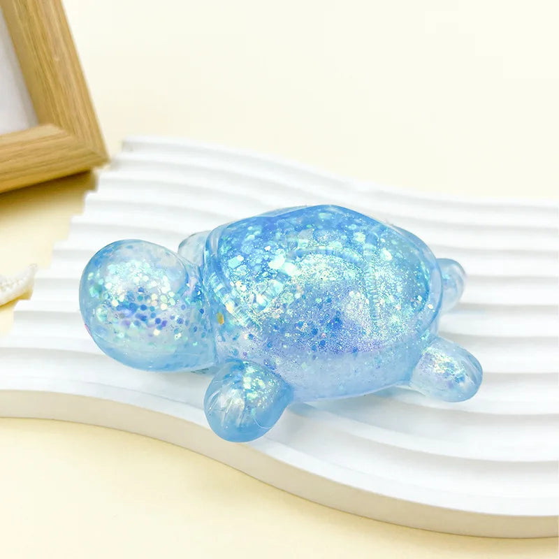 Squishy Turtle Fidget Toy | Glitter Squeeze Toy for Stress Relief detail view