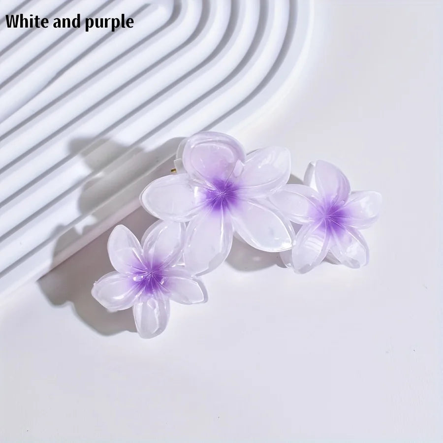 1 Set of Women's Contrast Color Flower Hair Claw Daily Various Scenes Hair Spring and Summer New Hair Accessories