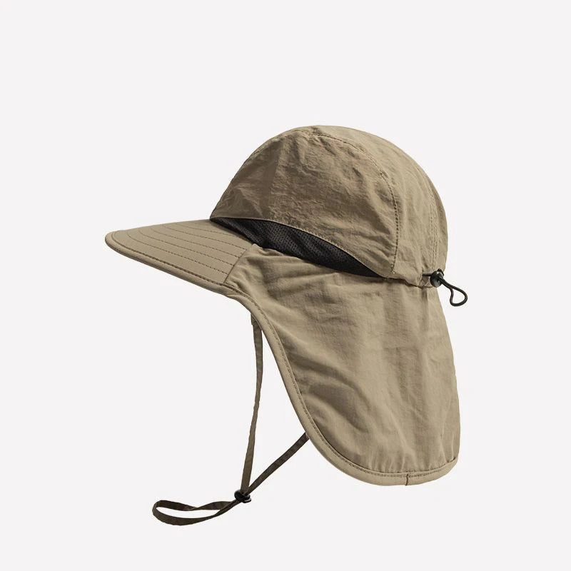 Sun Protection Fisherman Hat for Men and Women | UV Blocking Neck Flap close-up view