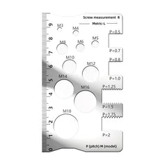 Thread Pitch Gauge Measurement Ruler | Space Saving Screw Measuring Tool alternate view