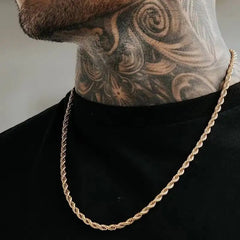 Vnox Twist Rope Chain Necklace for Men Women | Waterproof Stainless Steel Unisex Chai alternate view