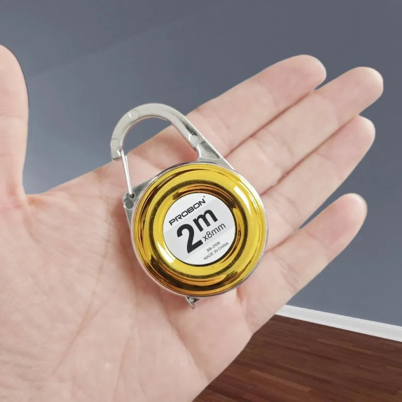2M Keychain Tape Measure Portable Mini Measuring Ruler Essential forMeasuring Tools Po close-up view