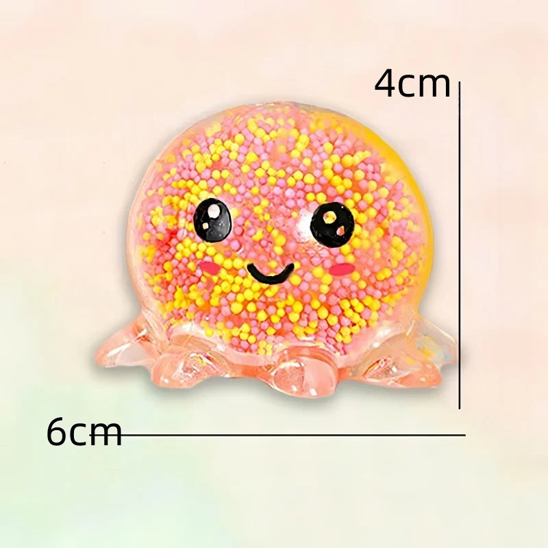 Glowing Squid Stress Toy | Glow in the Dark Squeeze Ball for Kids and Adults additional angle
