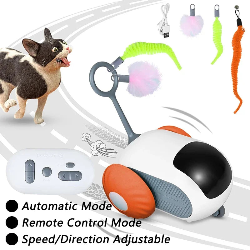 Self-Moving Automatic Cat Teaser Ball with Faux Tail Rechargeable Smart Sensor Cat To alternate view