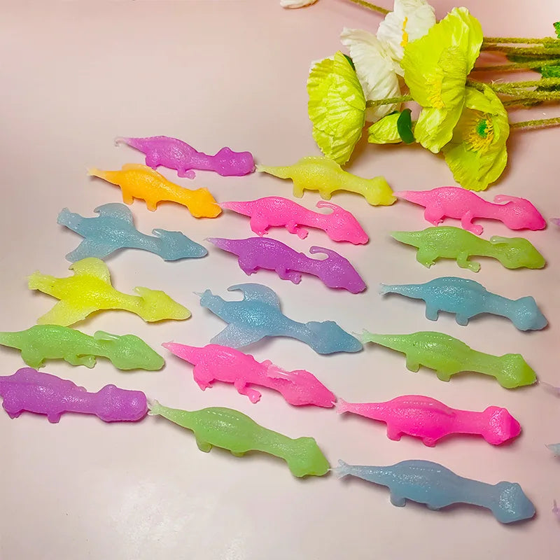 5-20Pcs Colorful Finger Catapult Noctilucent Dinosaur Games Birthday Shower Favor Giveaw detail view