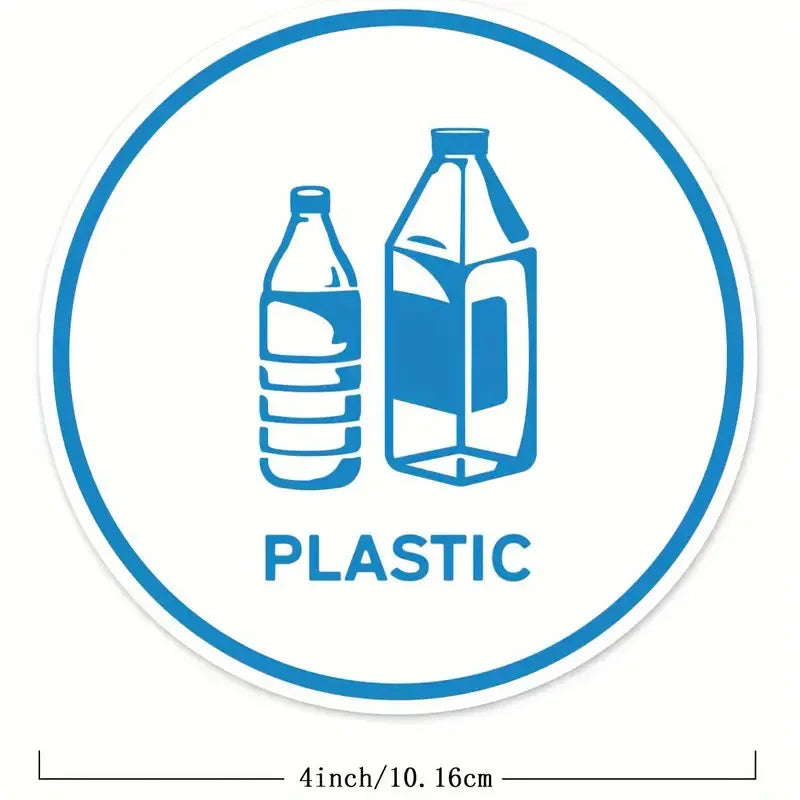 Recycling Sorting Sticker Set | Aluminum Plastic Glass Compost Bin Decals lifestyle view