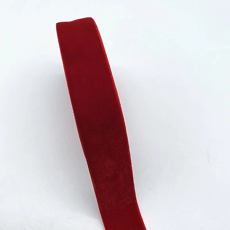 New 6-38mm Colour Single Face Line Velvet Ribbon for Bowknot Christmas Ribbon Party additional angle