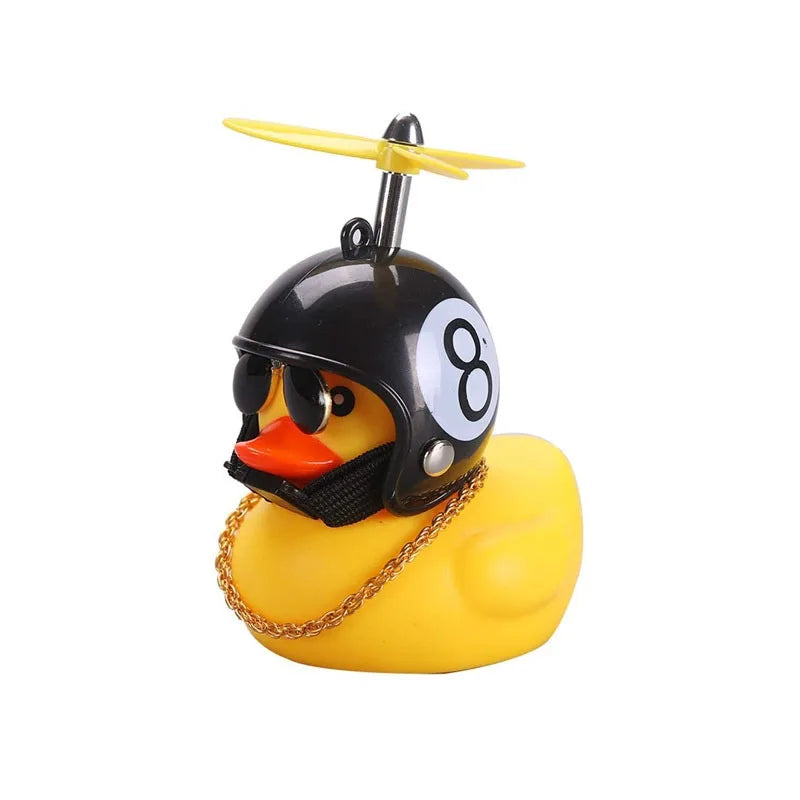 Rubber Duck With Helmet Pendant Black/Yellow additional angle