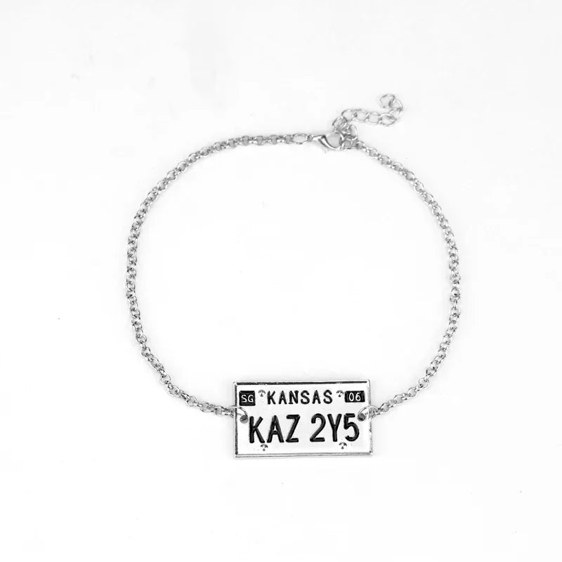 Movie Supernatural Dean Winchester Jensen Ackles Skull Bracelets Bangles Prop Repli additional angle