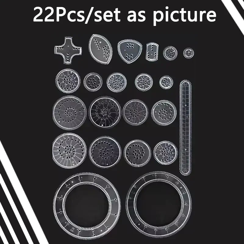 Creative Gears Geometry Spirograph Drawing Stencils Set Painting Template Art Crafts alternate view