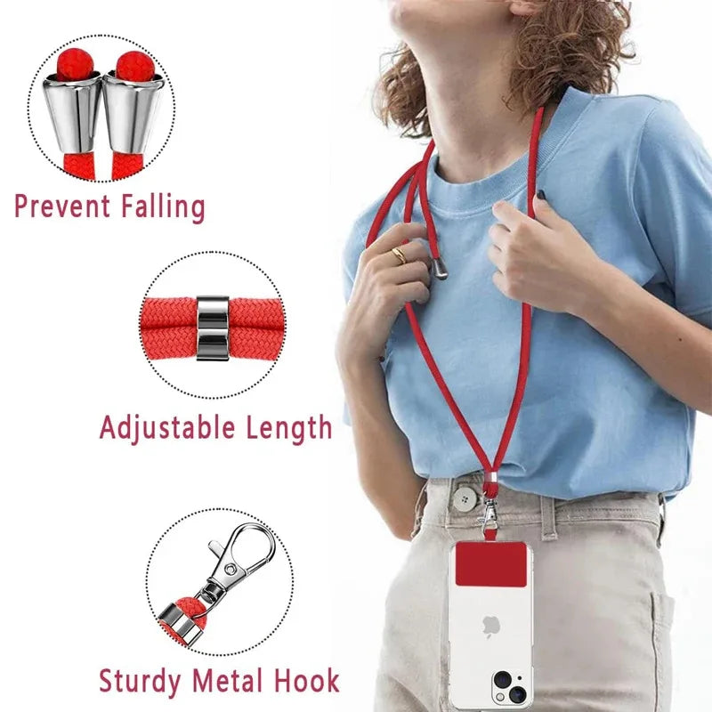 1/2pcs Universal Adjustable Phone Lanyard Strap Mobile Phone Hanging Rope Neck Straps An detail view